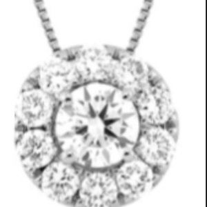 LAB GROWN 1ct DIAMOND SET I N WHITE GOLD NECKLACE